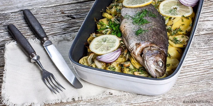 Grilovaný pstruh v Restauraci pod Jasanem