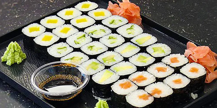 36 kousků sushi v pestrém setu pro dva