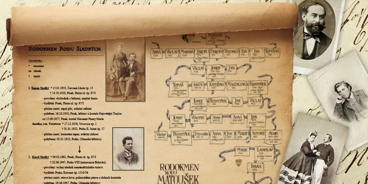 Zpracování rodokmenu z otcovské linie do 4. nebo 5. generace