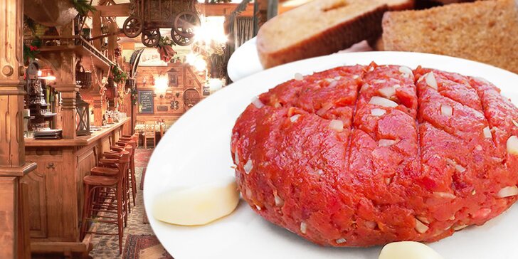 Precizně namíchaný tatarský biftek z pravé svíčkové