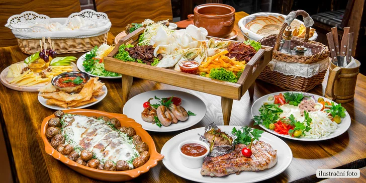Vydatný raut až pro 8 jedlíků v Restaurantu Flora