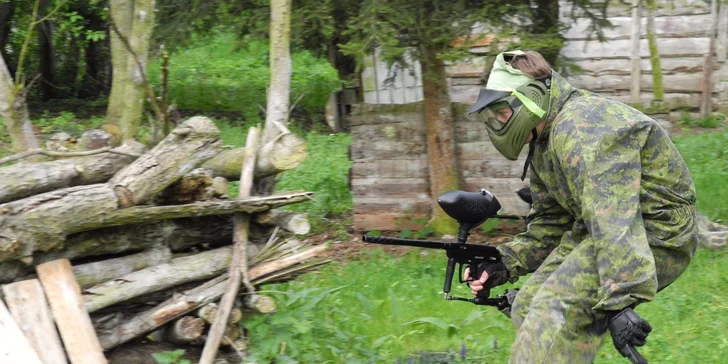 Až 4 hodiny paintballové přestřelky pro 1 osobu
