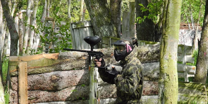 Až 4 hodiny paintballové přestřelky pro 1 osobu