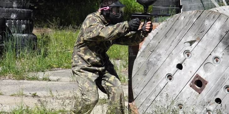 Až 4 hodiny paintballové přestřelky pro 1 osobu