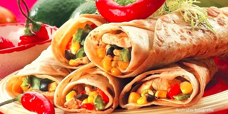2x mexická tortilla dle výběru s litrem karafy Muškátu moravského