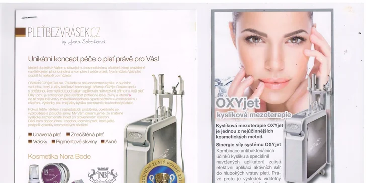 Luxusní ošetření pleti přístrojem OXYjet
