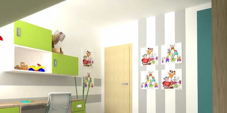 3D návrh dětského pokoje od profesionálního designéra