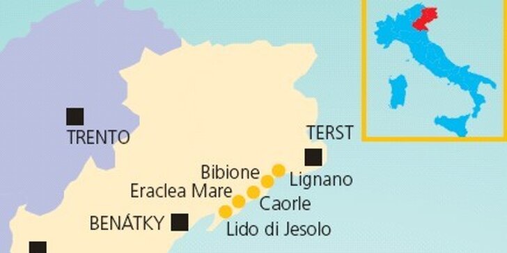 Desetidenní pobytový zájezd do Bibione v hlavní letní sezóně. Ubytování + cesta za bezkonkurenční cenu. Užijte si prázdniny u italského moře.