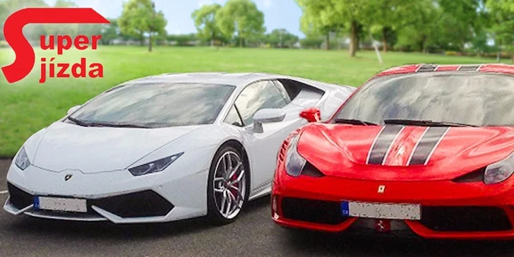 Jízda v novém Lamborghini Huracan a Ferrari Italia s palivem