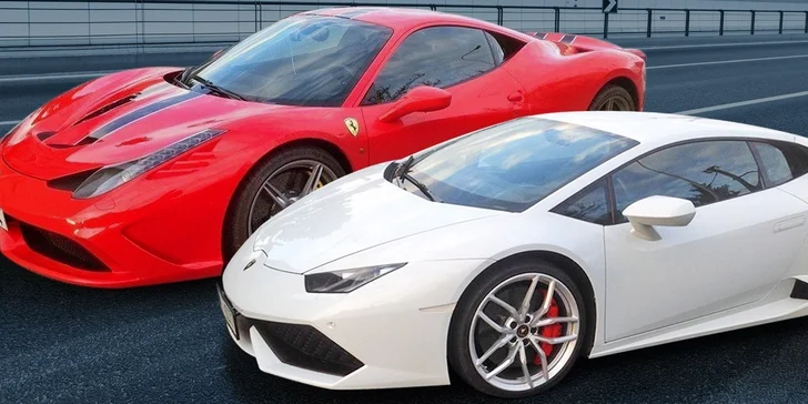 Až 30minutová projížďka ve Ferrari nebo Lamborghini