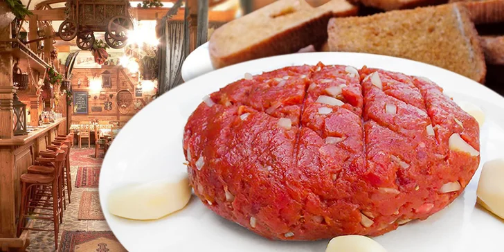 Famózně namíchaný tatarák z pravé svíčkové a spousta topinek