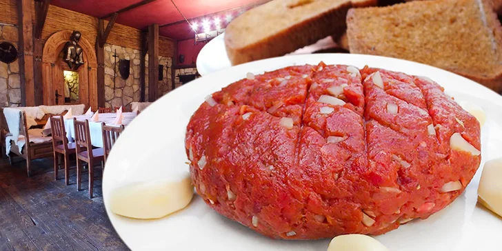 Namíchaný tatarák z pravé svíčkové a 20 topinek