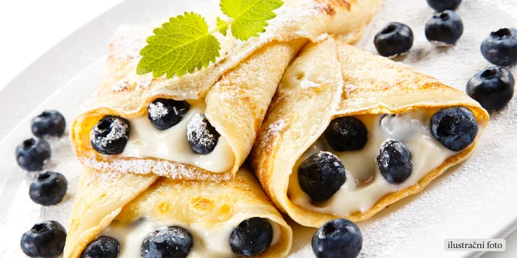 Výtečné francouzské palačinky Crêpes a Galettes v Café Creperie