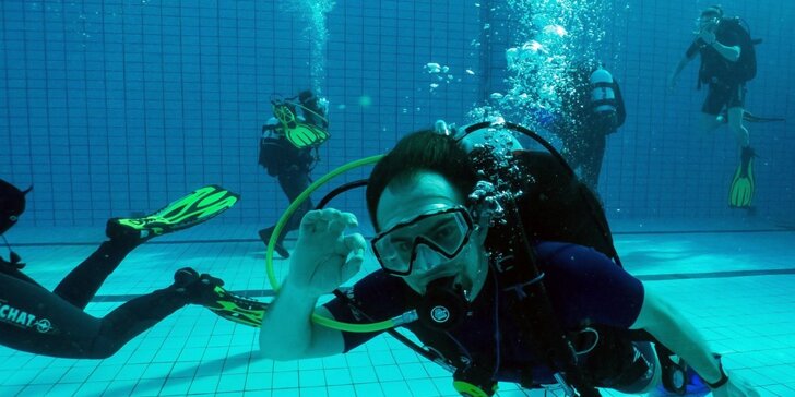 Potápěčem na zkoušku – potápění s instruktorem v bazénu včetně fotografií