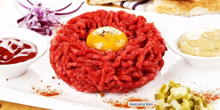 Půlkilový tatarák z prémiového hovězího Chuck Tender