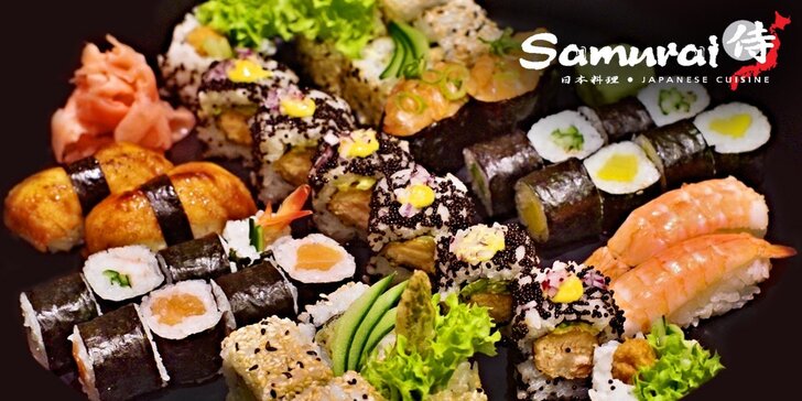 Pestré sushi menu pro dva v restauraci Samurai