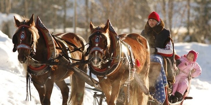 Rodinná zimní dovolená u koní v malebných Beskydech