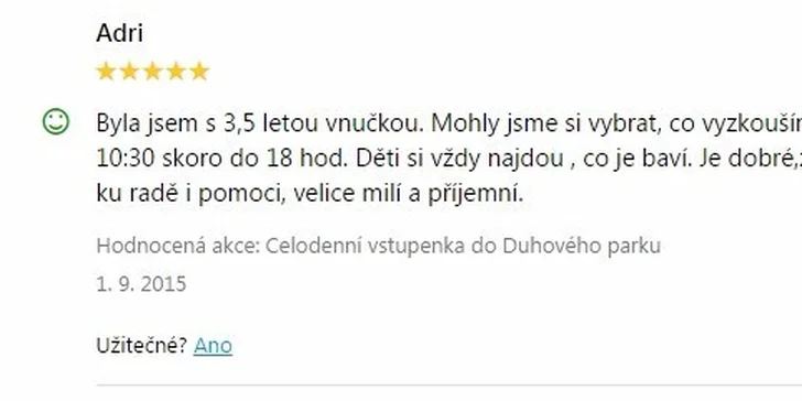 Celodenní dárková vstupenka do Duhového Parku na sezonu 2016