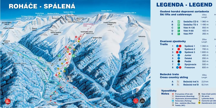 MAPA LYŽIARSKEHO STREDISKA (Roháče - Spálená)