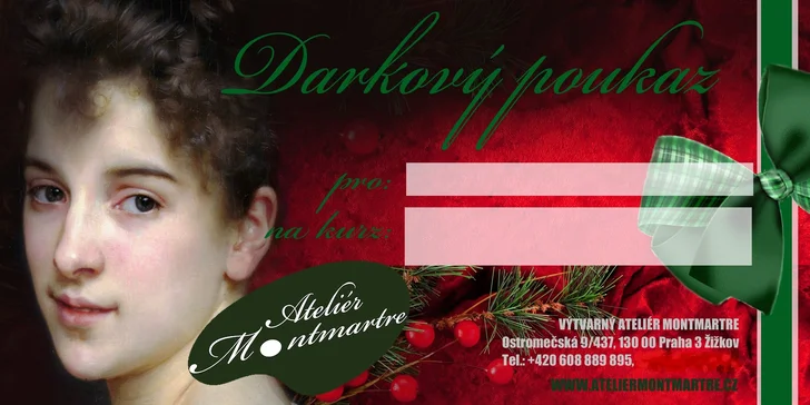 Vánoční dárkový poukaz na kurz kreslení a malování