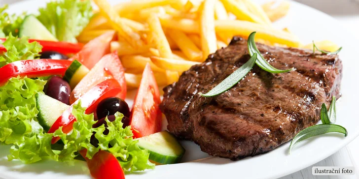 Chutné meníčko pro dva ve Steak & Burger Baru