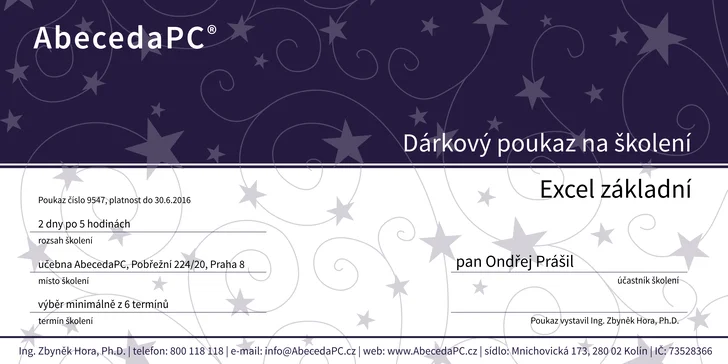 Kurz Excel pro mírně pokročilé