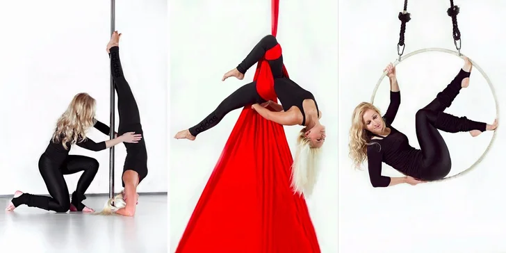 Víkendové lekce pole dance, aerial silks nebo aerial hoop pro začátečníky
