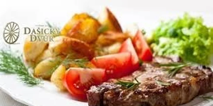 Jeden nebo dva lahodné chody pro dva v restauraci Dašický Dvůr