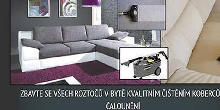 Hloubkové čištění sedacích souprav a čalounění