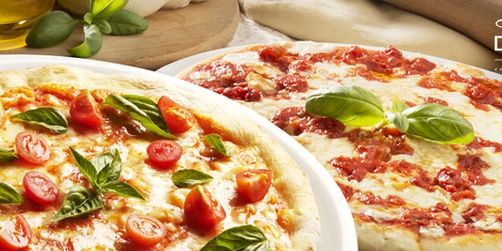 Dvě křupavé italské pizzy dle vašeho výběru