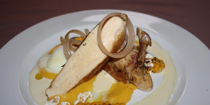 Delikatesní tříchodové menu pro dva restauraci Pod Věží