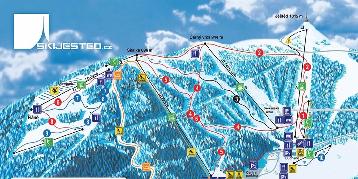 Jednodenní skipas na Ještěd: 9 km sjezdovek, pohodlné lanovky i super snowpark