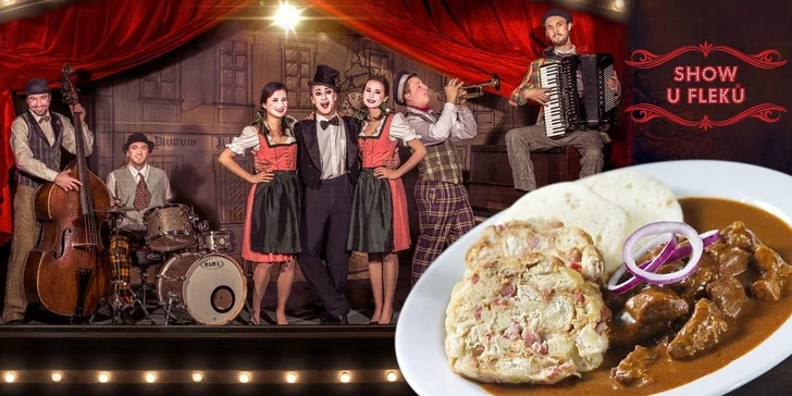 Staropražská hudební show a večeře ve věhlasné hospodě U Fleků