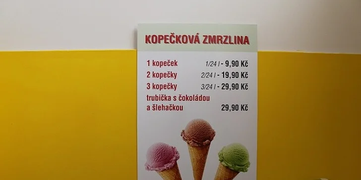 3 kopečky zmrzliny dle vašeho výběru