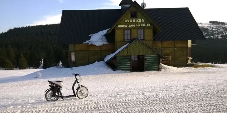 Zimní výlet po Krkonoších na motorové koloběžce CROSCO