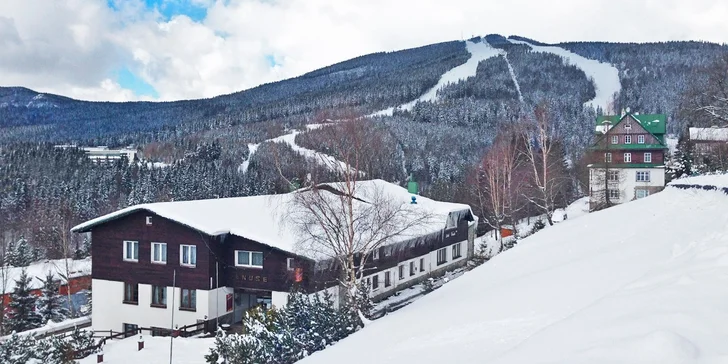 Lyžovačka v hotelu s panoramatickým výhledem na Špindlerův Mlýn