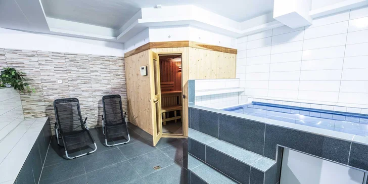 Hotelové wellness je krásně vybavené.