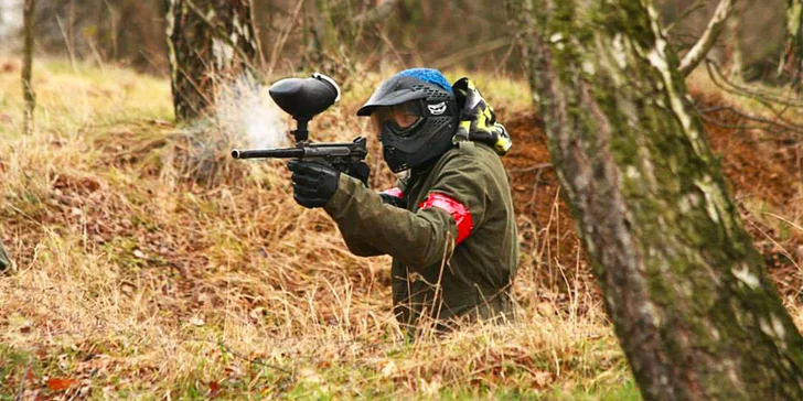 Nepřekonatelná paintballová přestřelka včetně vybavení a 100 kulí