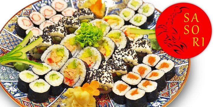 Fantastických 50 kousků sushi pro dva v Sasori