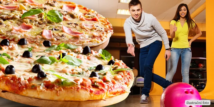 Hodina bowlingu až pro 8 hráčů a dvě chutné pizzy