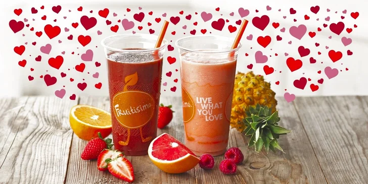 2 drinky Fruitisimo plné lásky a zdraví za 99 Kč