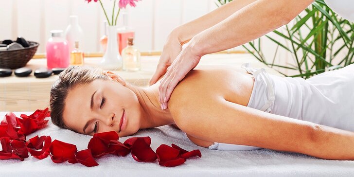 Luxusní růžová aroma-terapeutická masáž zad v délce 50 minut