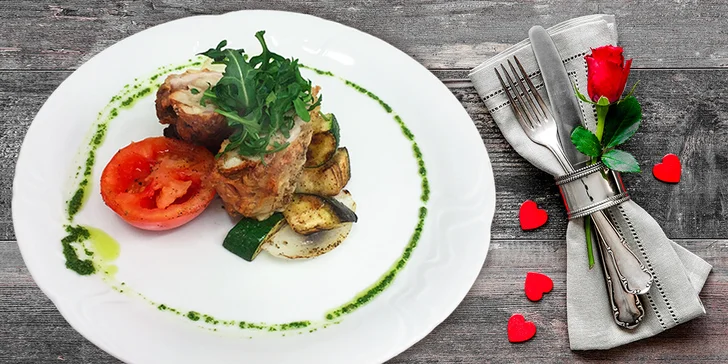 Romantické posezení na Lešné s 4chodovým valentýnským menu