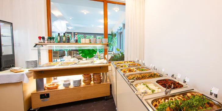 Počas pobytu si pochutnáte na polpenzii, ktorá zahŕňa bohaté raňajky formou bufetových stolov a večere formou bufetu alebo výberom z menu (v závislosti od obsadenosti).