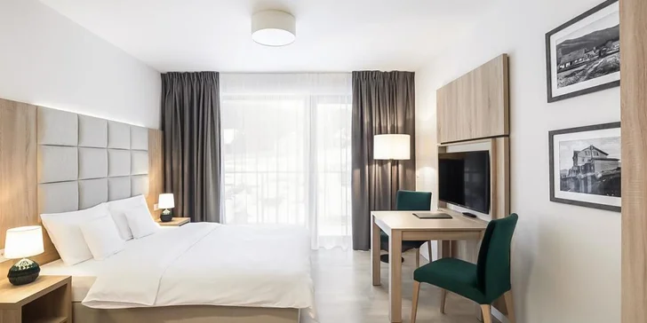 Pokoj Comfort má jednu, pokoj Comfort Plus a apartmán dvě přistýlky. 