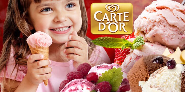 8 Kč za kopeček zmrzliny Carte d’Or v pěti různých kavárnách. Odměňte děti i sebe sladkou lahůdkou plnou chuti a kvalitních ingrediencí.