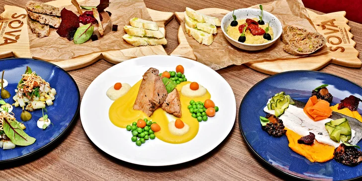 Moderní 4chodové menu: pstruh nebo krůta sous-vide i speciální pivní zmrzlina