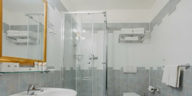 Každá izba má vlastnú kúpeľňu so sprchou.