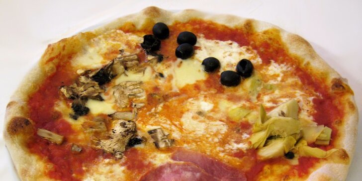 Dvě vybrané pizzy od pravého Itala v příjemném ristorante u Staromáku