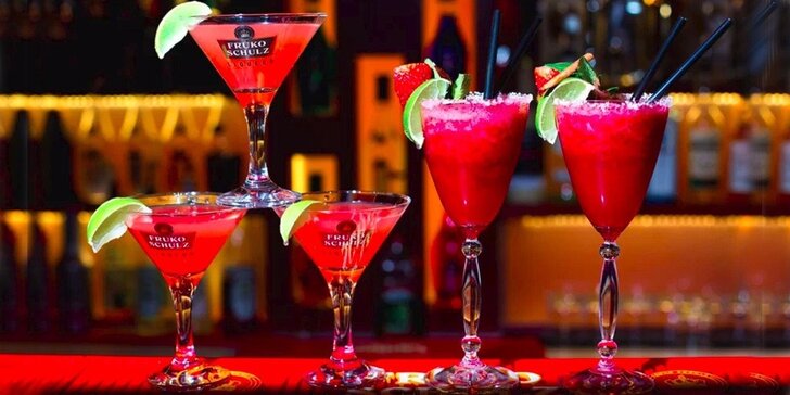 Exotické alko koktejly pro dva či celou partu ve Fruko baru